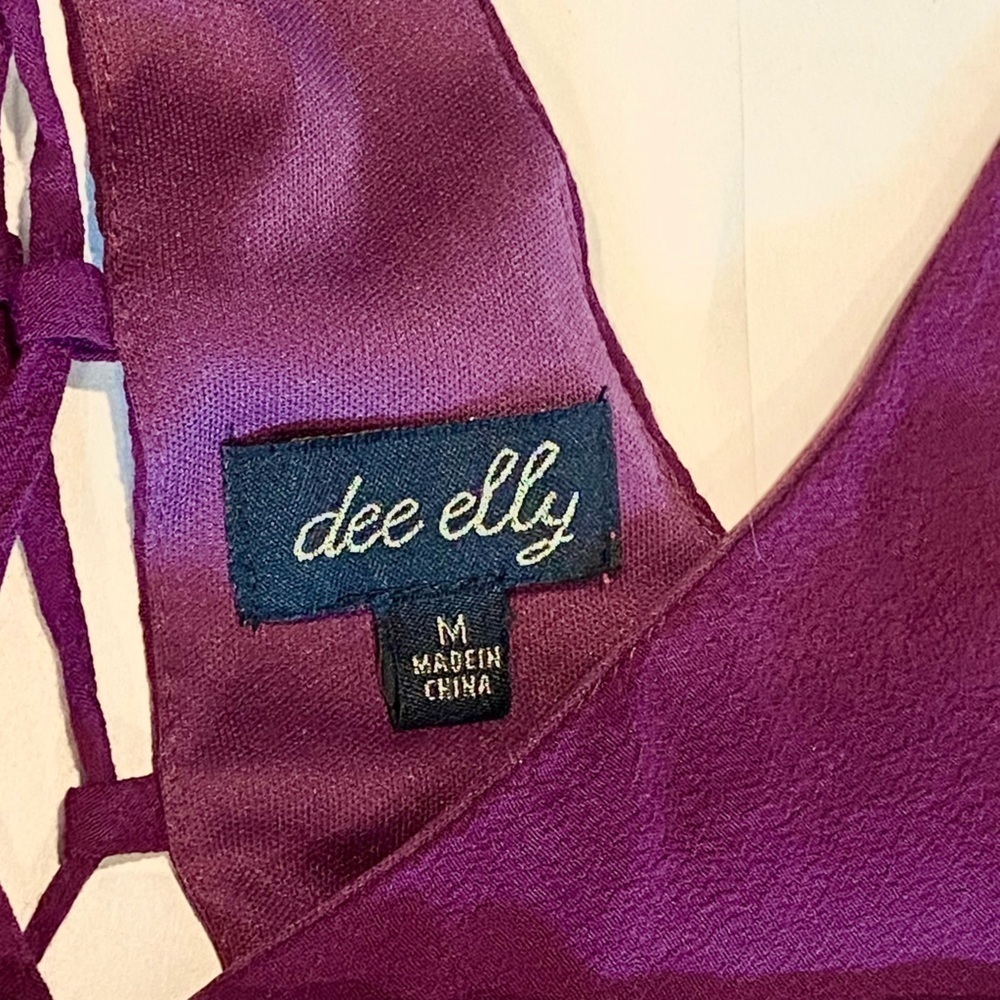 Dee Elly Stunning Purple Formal Dress with Criss-cross Tie Back Closure Size M - Picture 7 of 11